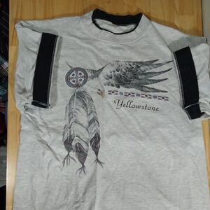 Vintage Yellowstone National Park Eagle Dreamcatcher Double Sleeve T-Shirt